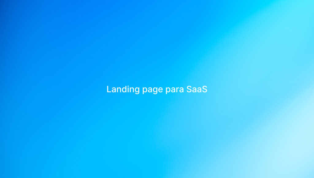 landing page para SaaS